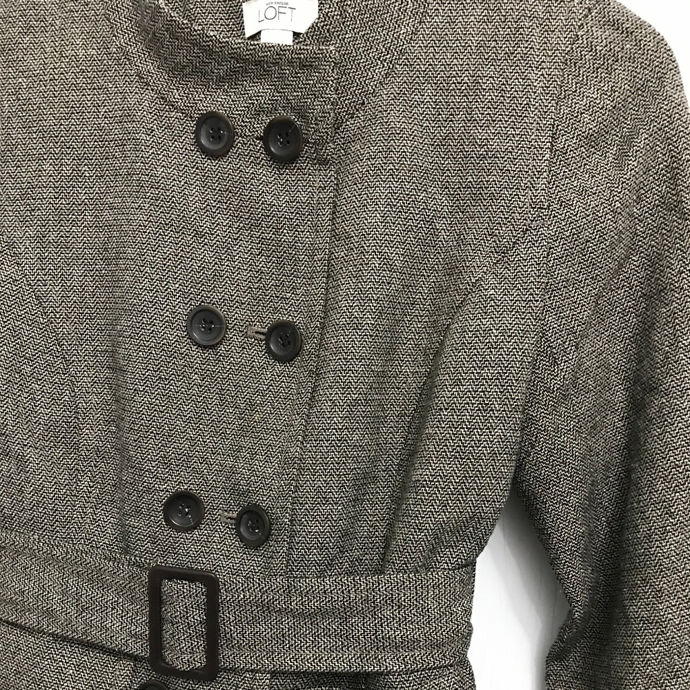 Ann Taylor Loft Belted Double-Breasted Blazer